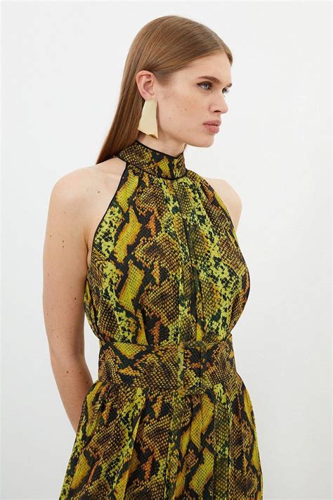 Snake Print Georgette Pleated Top 